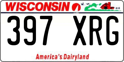 WI license plate 397XRG