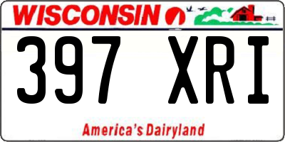 WI license plate 397XRI