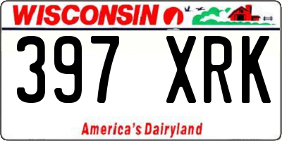 WI license plate 397XRK