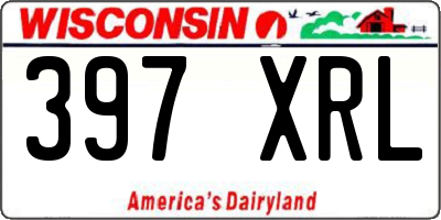 WI license plate 397XRL