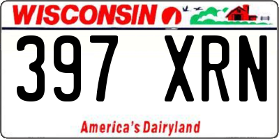 WI license plate 397XRN