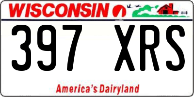WI license plate 397XRS