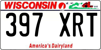 WI license plate 397XRT