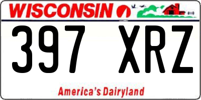 WI license plate 397XRZ