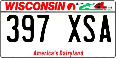 WI license plate 397XSA