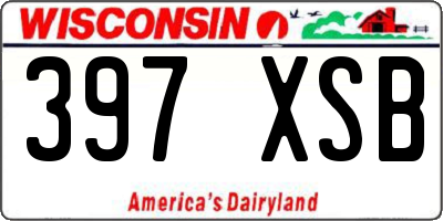 WI license plate 397XSB