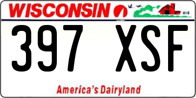 WI license plate 397XSF