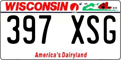 WI license plate 397XSG