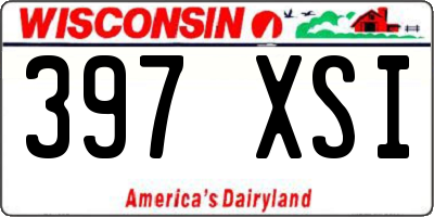 WI license plate 397XSI