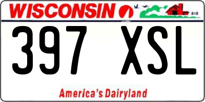 WI license plate 397XSL