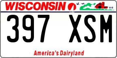 WI license plate 397XSM