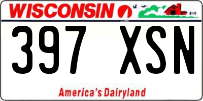 WI license plate 397XSN