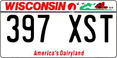 WI license plate 397XST