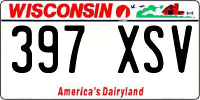 WI license plate 397XSV