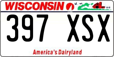 WI license plate 397XSX