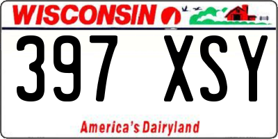 WI license plate 397XSY