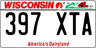 WI license plate 397XTA