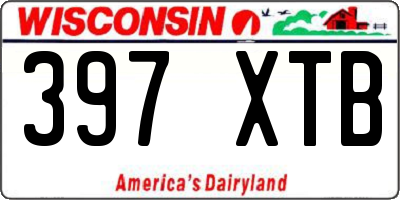 WI license plate 397XTB