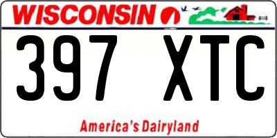 WI license plate 397XTC