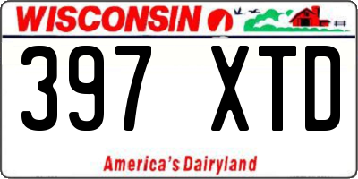 WI license plate 397XTD