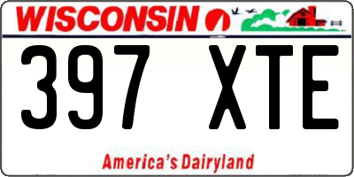 WI license plate 397XTE
