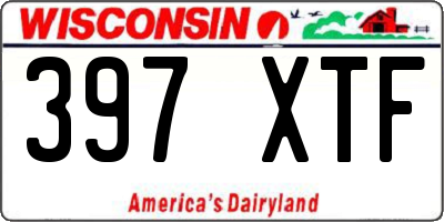WI license plate 397XTF