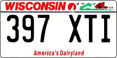 WI license plate 397XTI