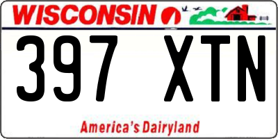 WI license plate 397XTN