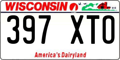 WI license plate 397XTO
