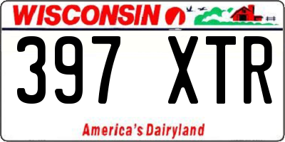 WI license plate 397XTR