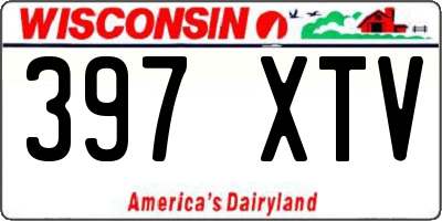 WI license plate 397XTV