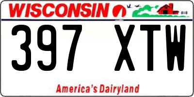 WI license plate 397XTW