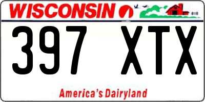 WI license plate 397XTX