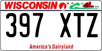 WI license plate 397XTZ