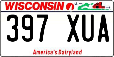 WI license plate 397XUA