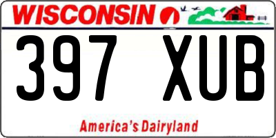 WI license plate 397XUB