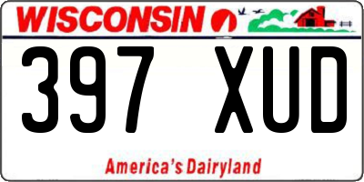 WI license plate 397XUD