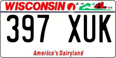 WI license plate 397XUK