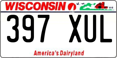 WI license plate 397XUL