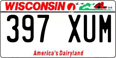 WI license plate 397XUM