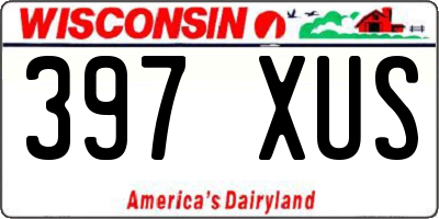WI license plate 397XUS