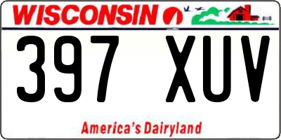 WI license plate 397XUV