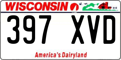 WI license plate 397XVD