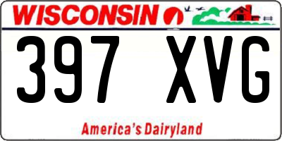 WI license plate 397XVG