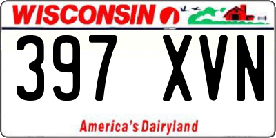 WI license plate 397XVN