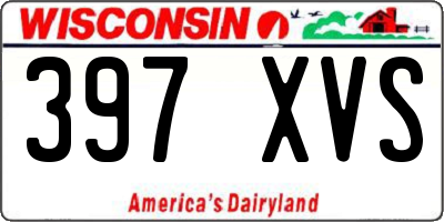 WI license plate 397XVS