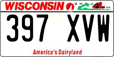 WI license plate 397XVW
