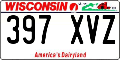 WI license plate 397XVZ