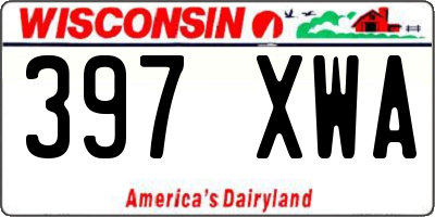 WI license plate 397XWA