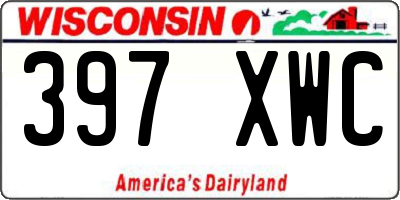 WI license plate 397XWC